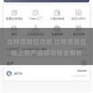 比特派钱包功能 比特派钱包链上资产追踪功能全解析